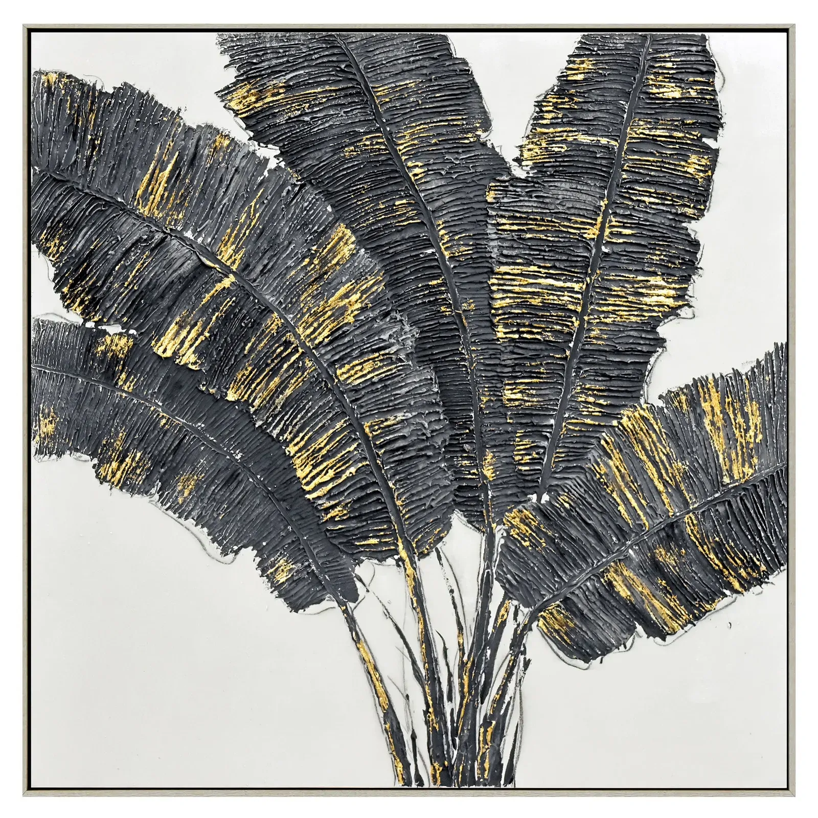100X100cm Noir Luminescence Light Wood Framed Hand Painted Canvas Wall Art 100X100cm Noir Luminescence Light Wood Framed Hand Painted Canvas Wall Art