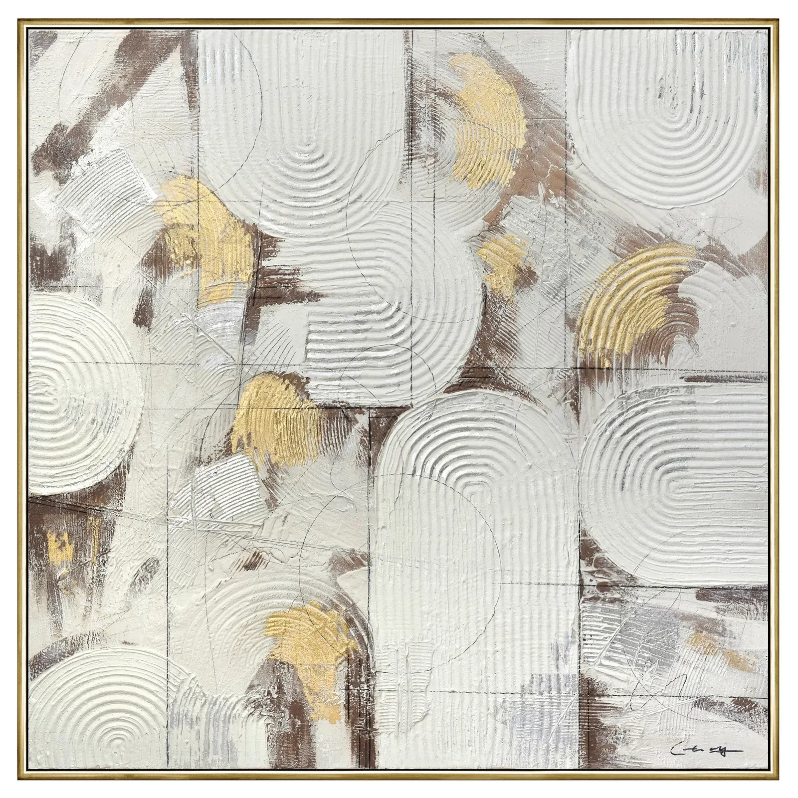 100X100cm Soft Essence Gold Framed Hand Painted Canvas Wall Art 100X100cm Soft Essence Gold Framed Hand Painted Canvas Wall Art