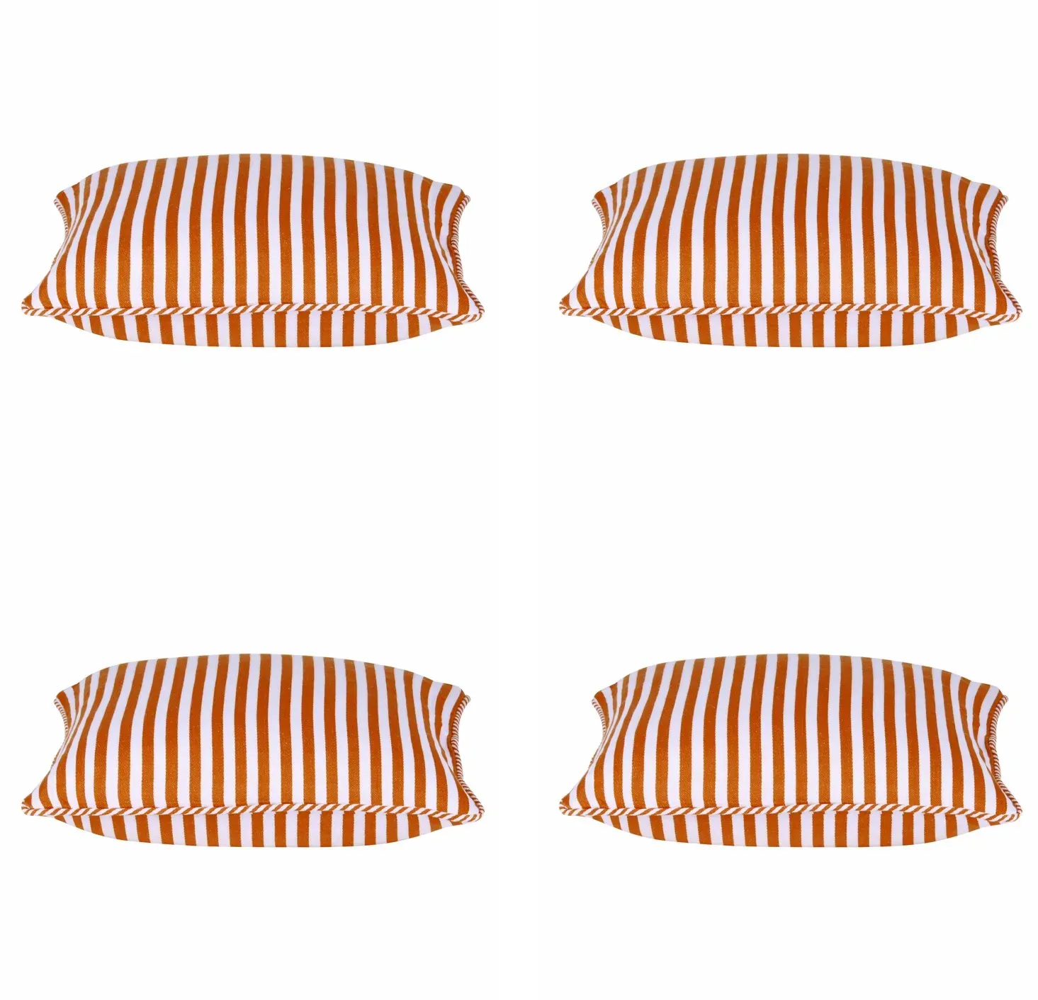 Pack of 4 Dandi Orange & White Striped Nautical Cushion Covers 40x40cm Pack of 4 Dandi Orange & White Striped Nautical Cushion Covers 40x40cm