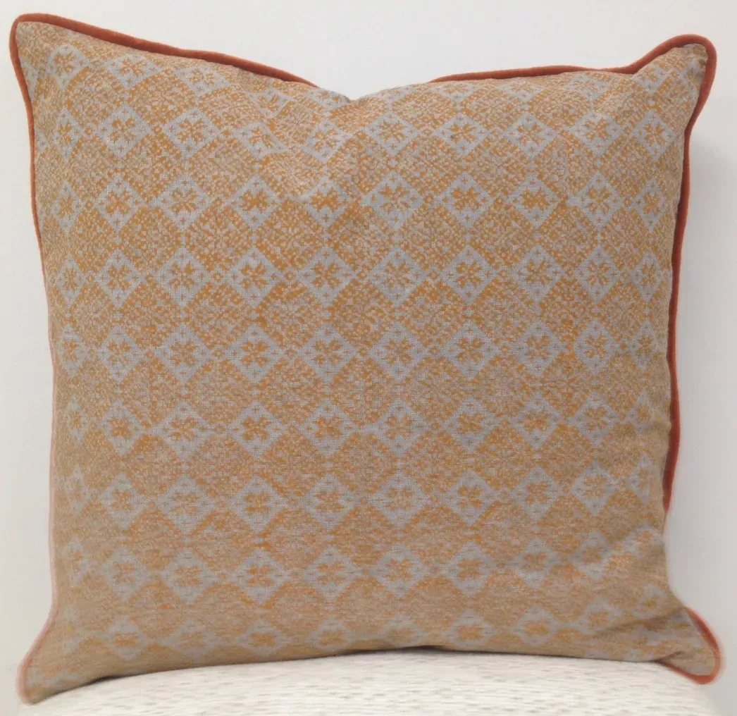 Azuk Orange & Grey Cushion Cover Azuk Orange & Grey Cushion Cover