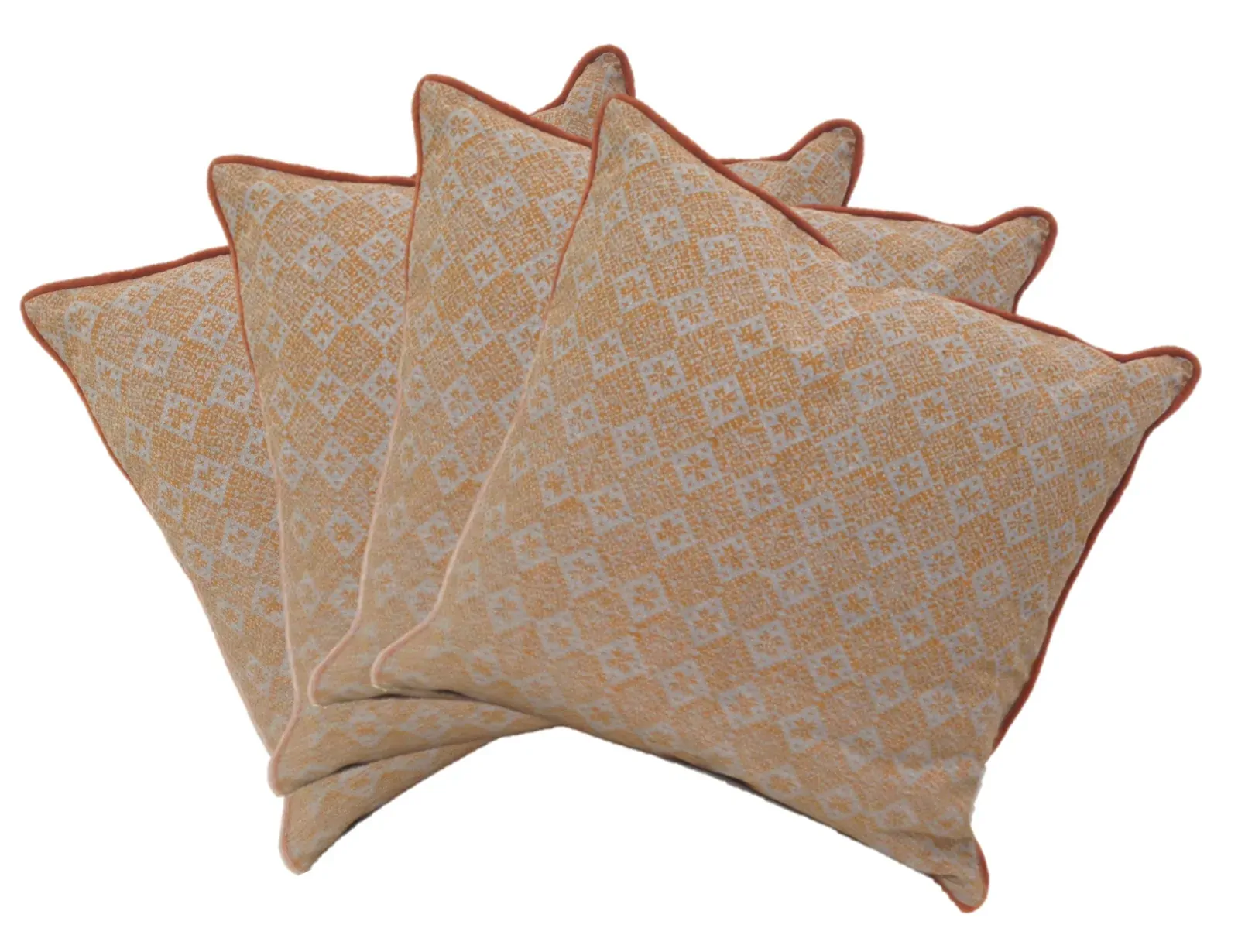 Pack of 4 Azuk Orange & Grey Cushion Covers 50cm x 50cm Pack of 4 Azuk Orange & Grey Cushion Covers 50cm x 50cm