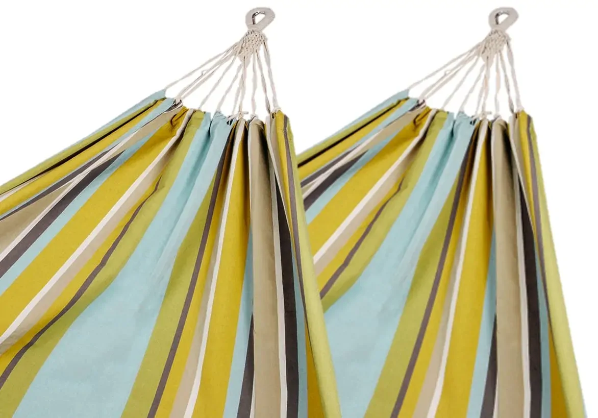 Pack of 2 Corban Aqua Hammocks Multicoloured Stripes 220x140cm Pack of 2 Corban Aqua Hammocks Multicoloured Stripes 220x140cm