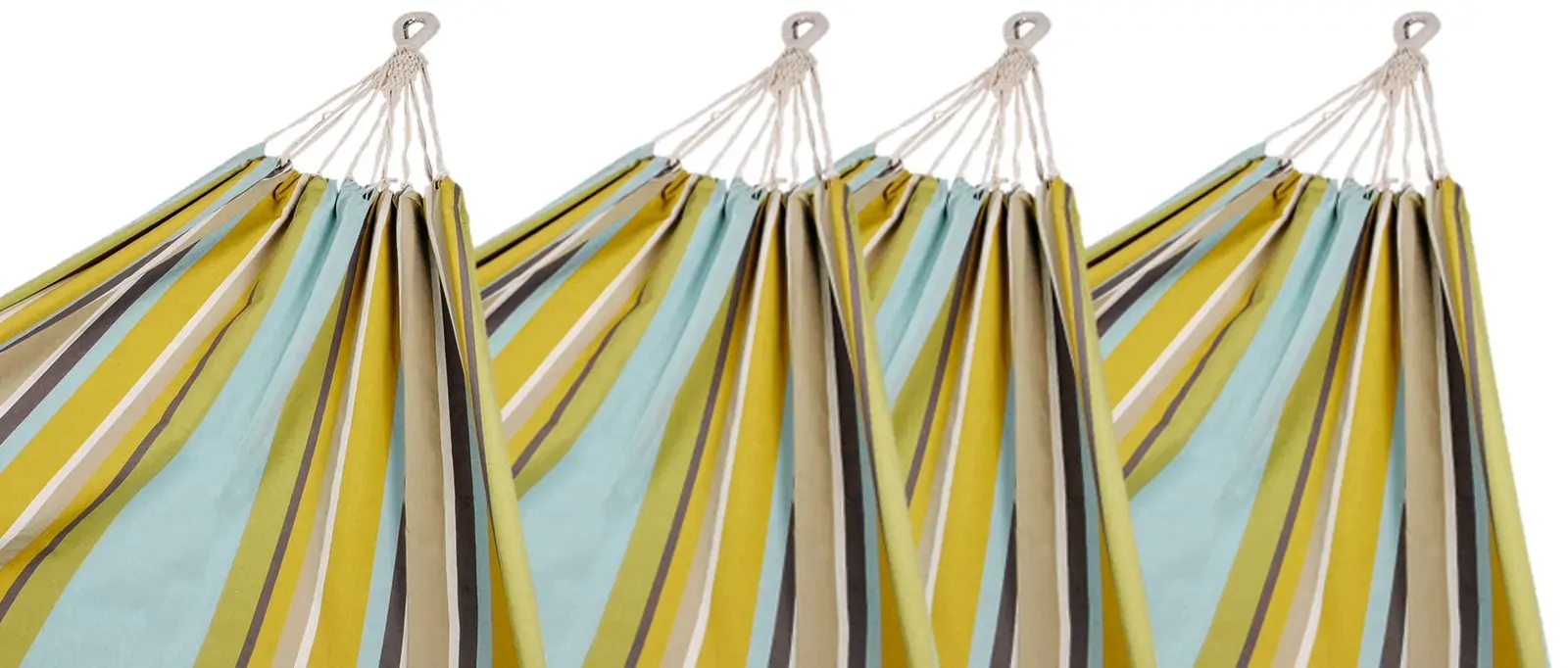 Pack of 4 Corban Aqua Hammocks Multicoloured Stripes 220x140cm Pack of 4 Corban Aqua Hammocks Multicoloured Stripes 220x140cm