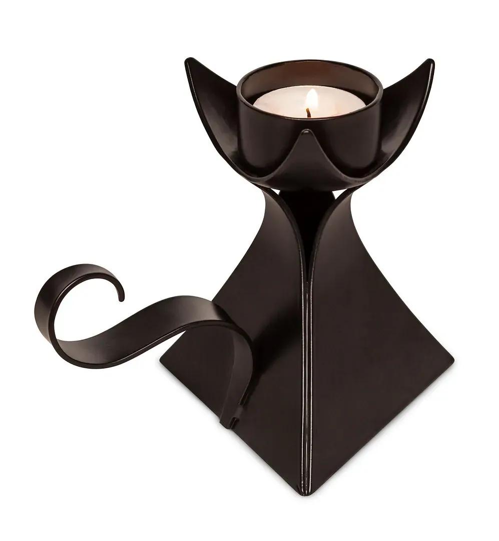 Decorative Black Metal Tea Light Candle Holder with Handle Decorative Black Metal Tea Light Candle Holder with Handle