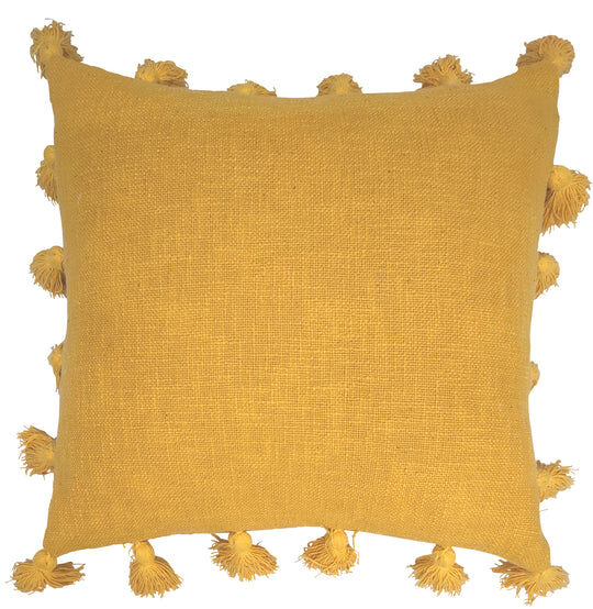 Mustard cushion with tassels 45x45cm Mustard cushion with tassels 45x45cm