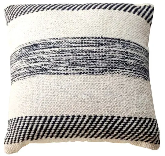 Blue/white striped woven cushion cover 45x45 cm Blue/white striped woven cushion cover 45x45 cm