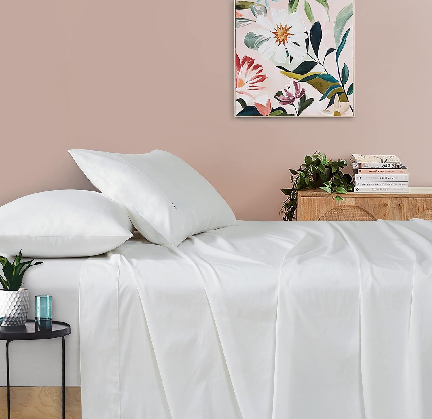 Gioia Casa Vintage Washed 100% Cotton Sheet Set with 2 Pillowcases - White - King Size Gioia Casa Vintage Washed 100% Cotton Sheet Set with 2 Pillowcases - White - King Size