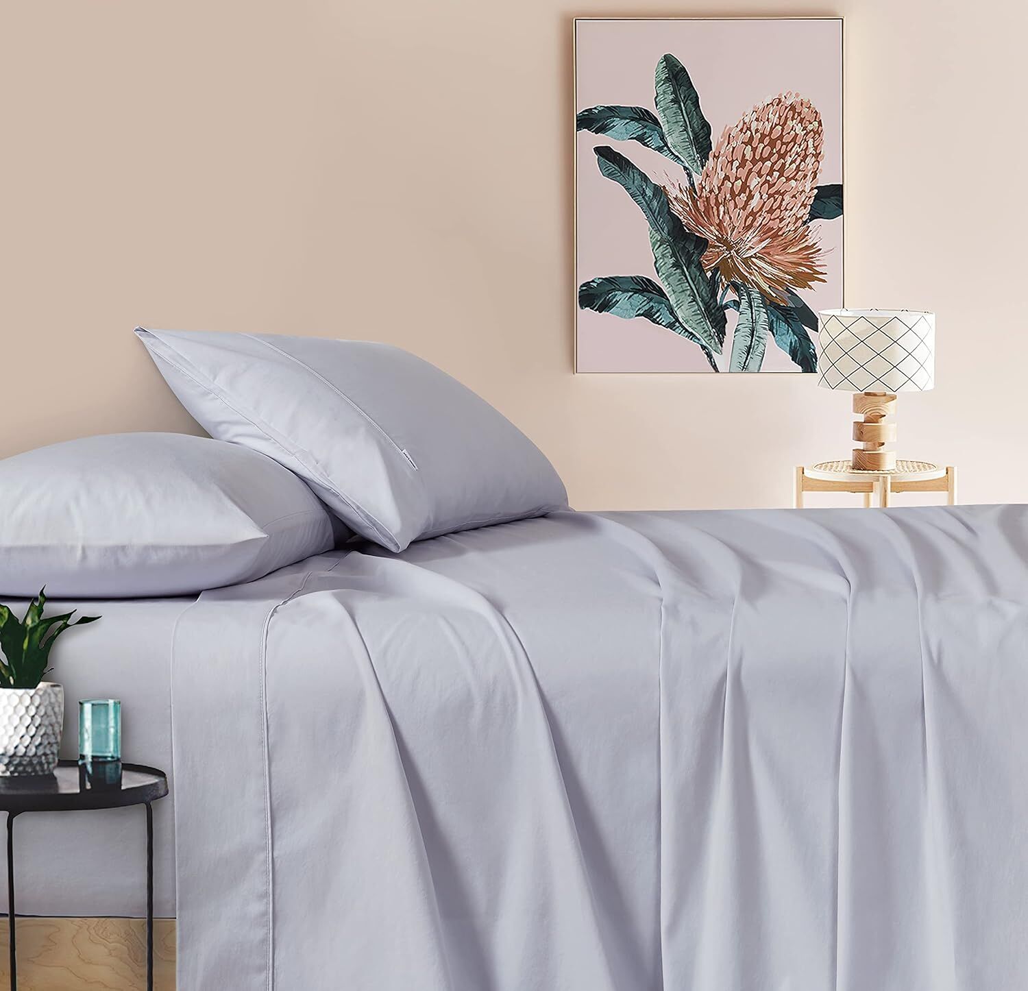 Gioia Casa Vintage Washed 100% Cotton Sheet Set with 2 Pillowcases - Silver - King Single Gioia Casa Vintage Washed 100% Cotton Sheet Set with 2 Pillowcases - Silver - King Single