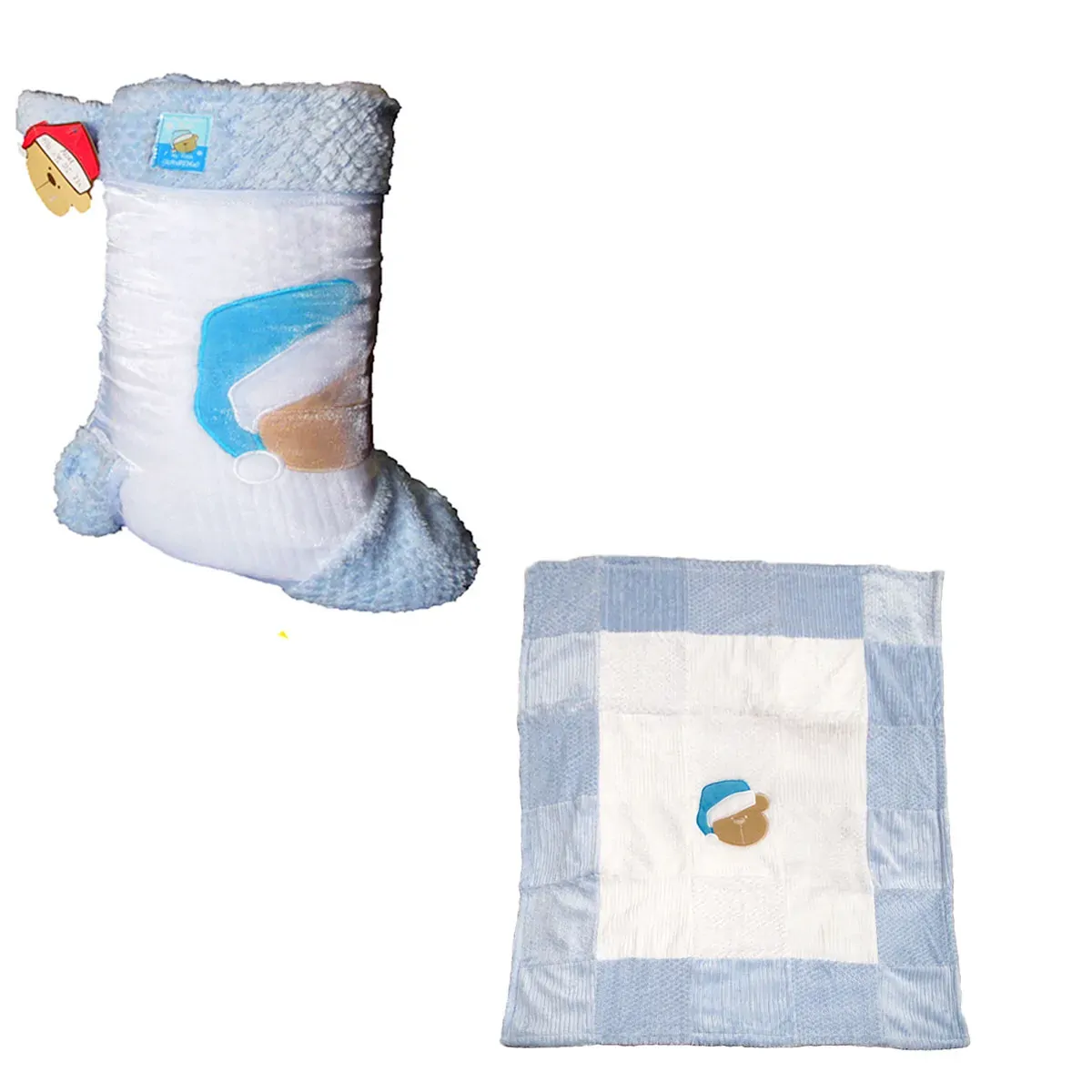 Cute Bear Blue Coral Fleece Baby Blanket 75 x 90 cm Cute Bear Blue Coral Fleece Baby Blanket 75 x 90 cm