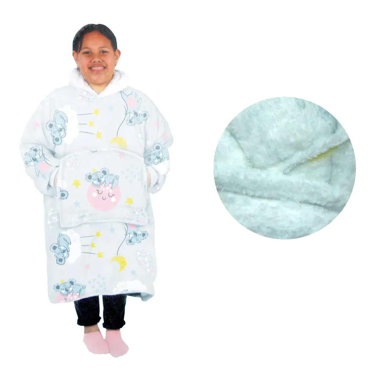 Girls Comfy Warm Blanket Hoodie with Sherpa Fleece Reverse Kawaii Cat Girls Comfy Warm Blanket Hoodie with Sherpa Fleece Reverse Kawaii Cat