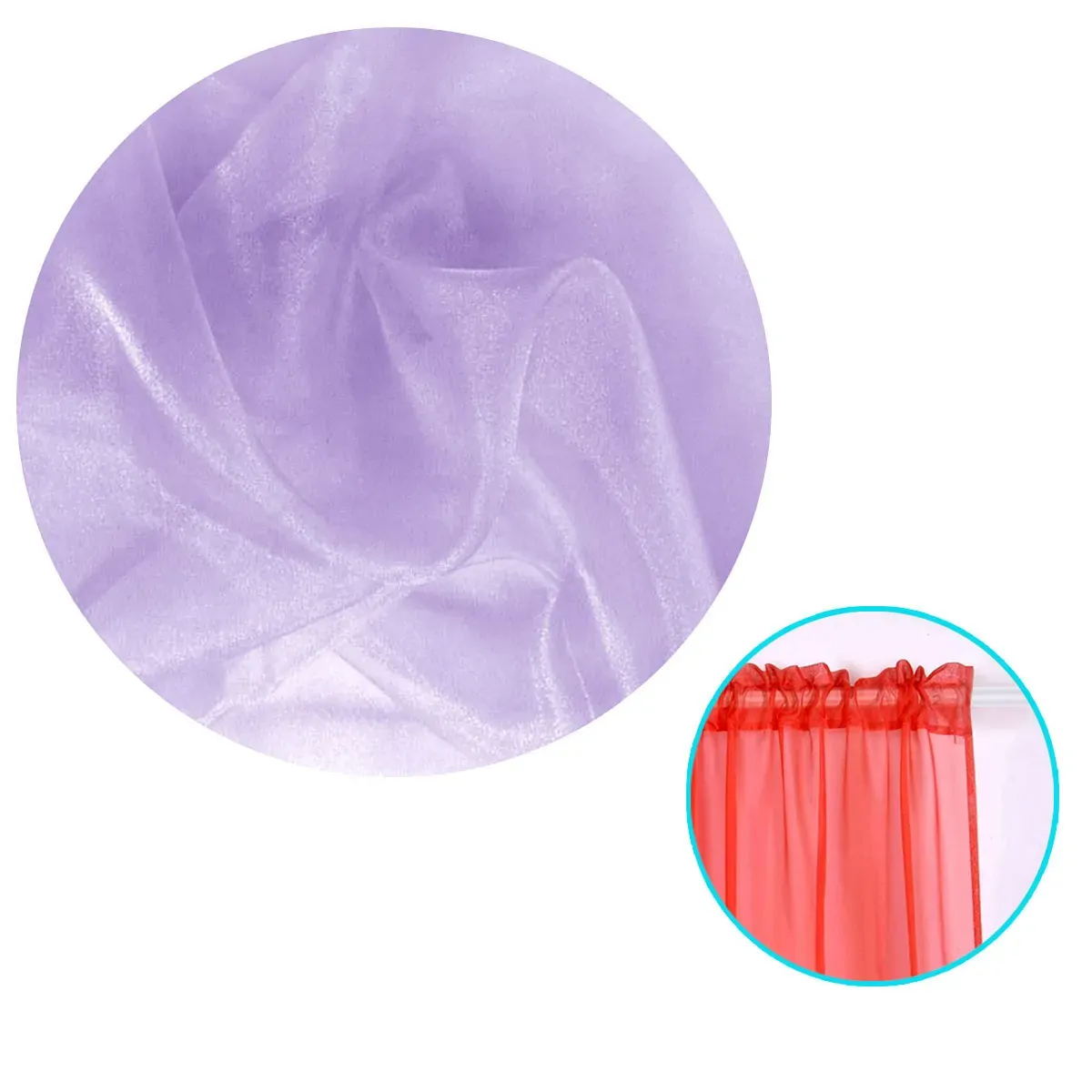 Pair of Organza Sheer Rod Pocket Curtains Fire Red Pair of Organza Sheer Rod Pocket Curtains Fire Red