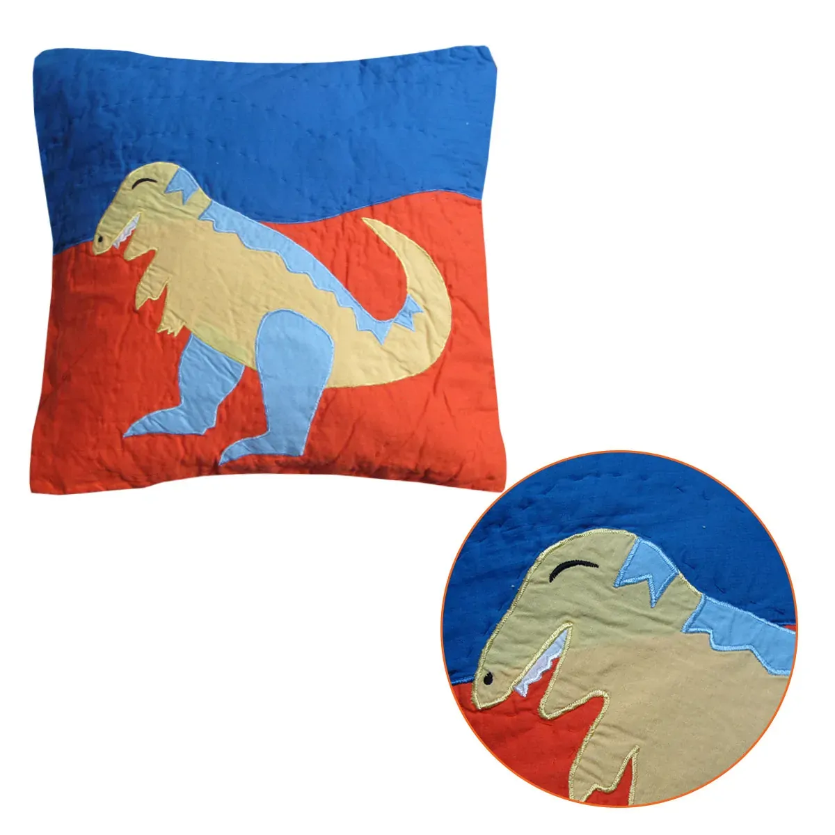 Dinosaur Embroidered Filled Cushion Dinosaur Embroidered Filled Cushion