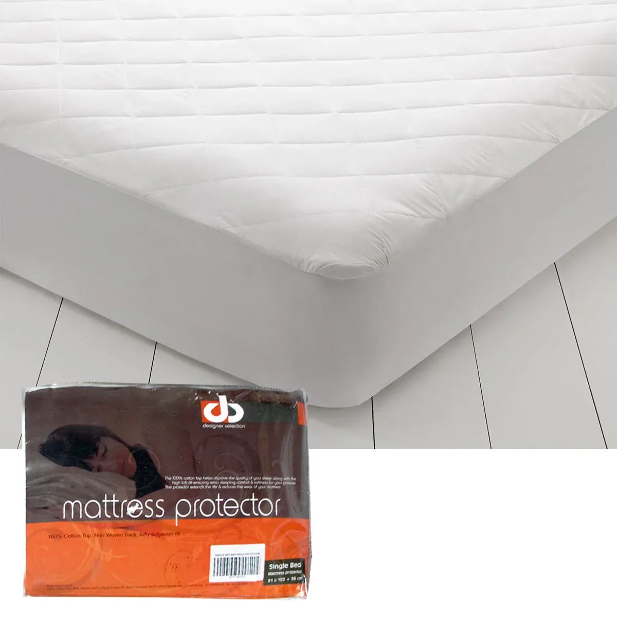 Lightly Quilted Cotton Top Mattress Protector Single Lightly Quilted Cotton Top Mattress Protector Single