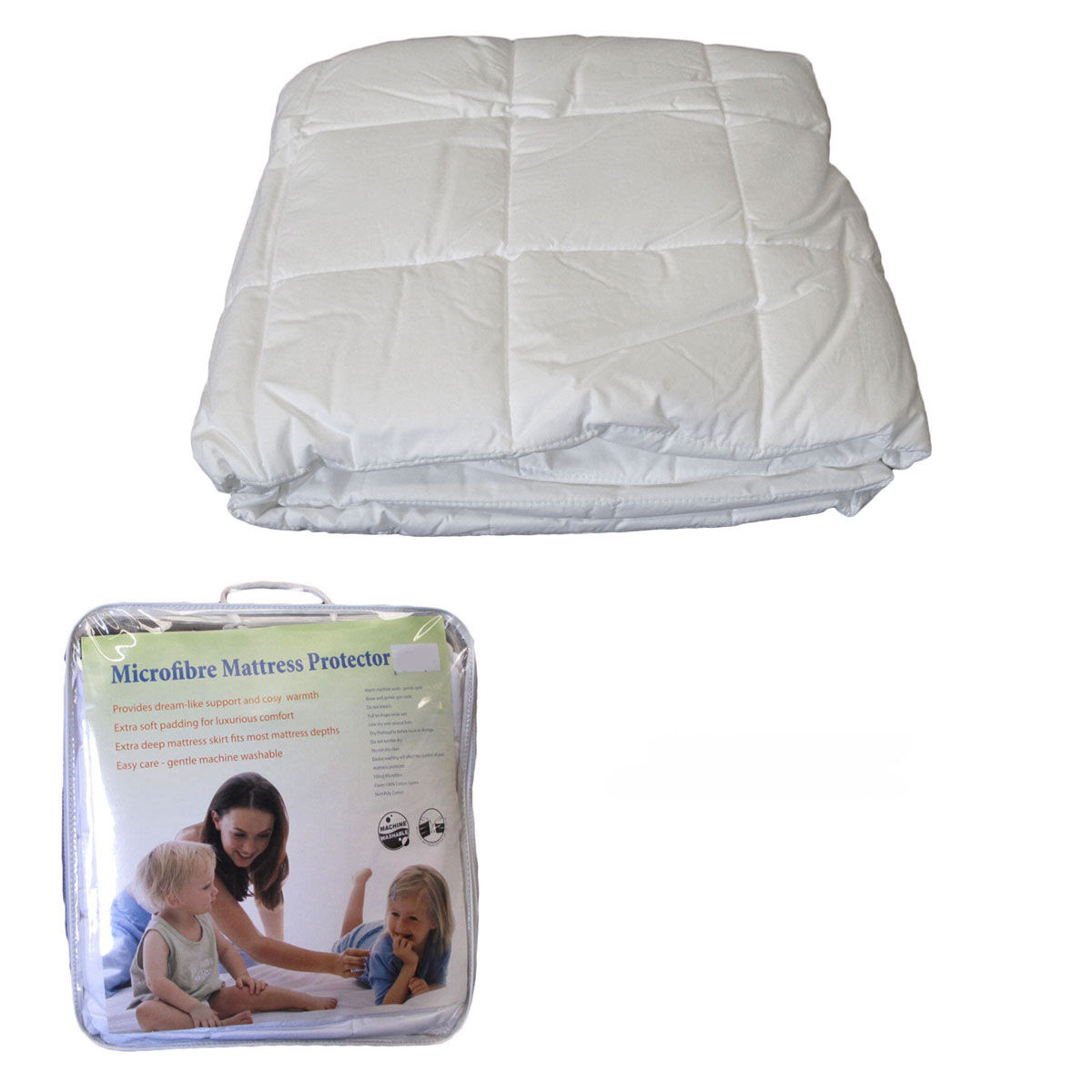 Cotton Japara Cover Microfiber Filling Mattress Protector Single Cotton Japara Cover Microfiber Filling Mattress Protector Single