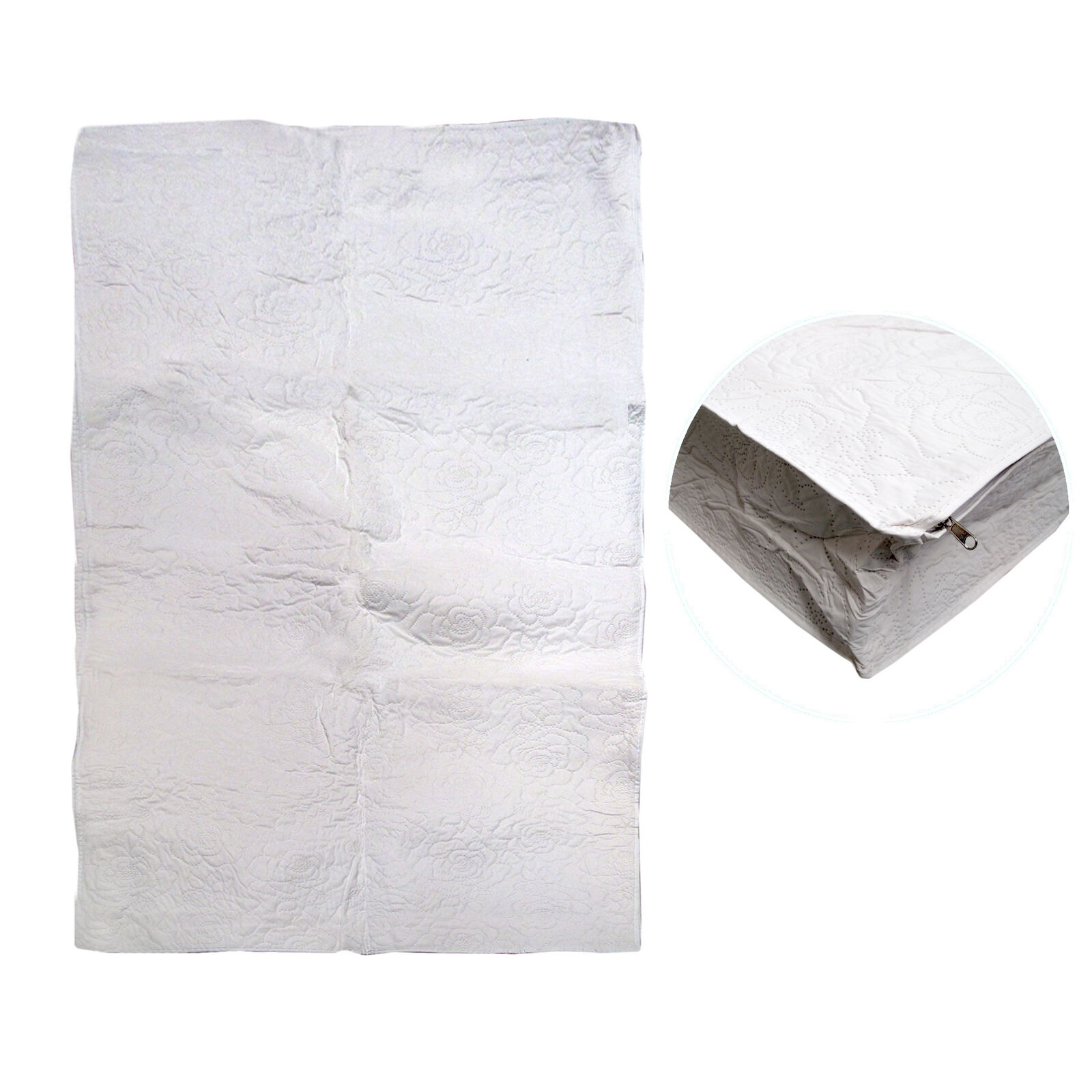 Fully Covered Vinyl Cot Mattress Protector Embossed Rose White 68 x 130 + 12 cm Fully Covered Vinyl Cot Mattress Protector Embossed Rose White 68 x 130 + 12 cm