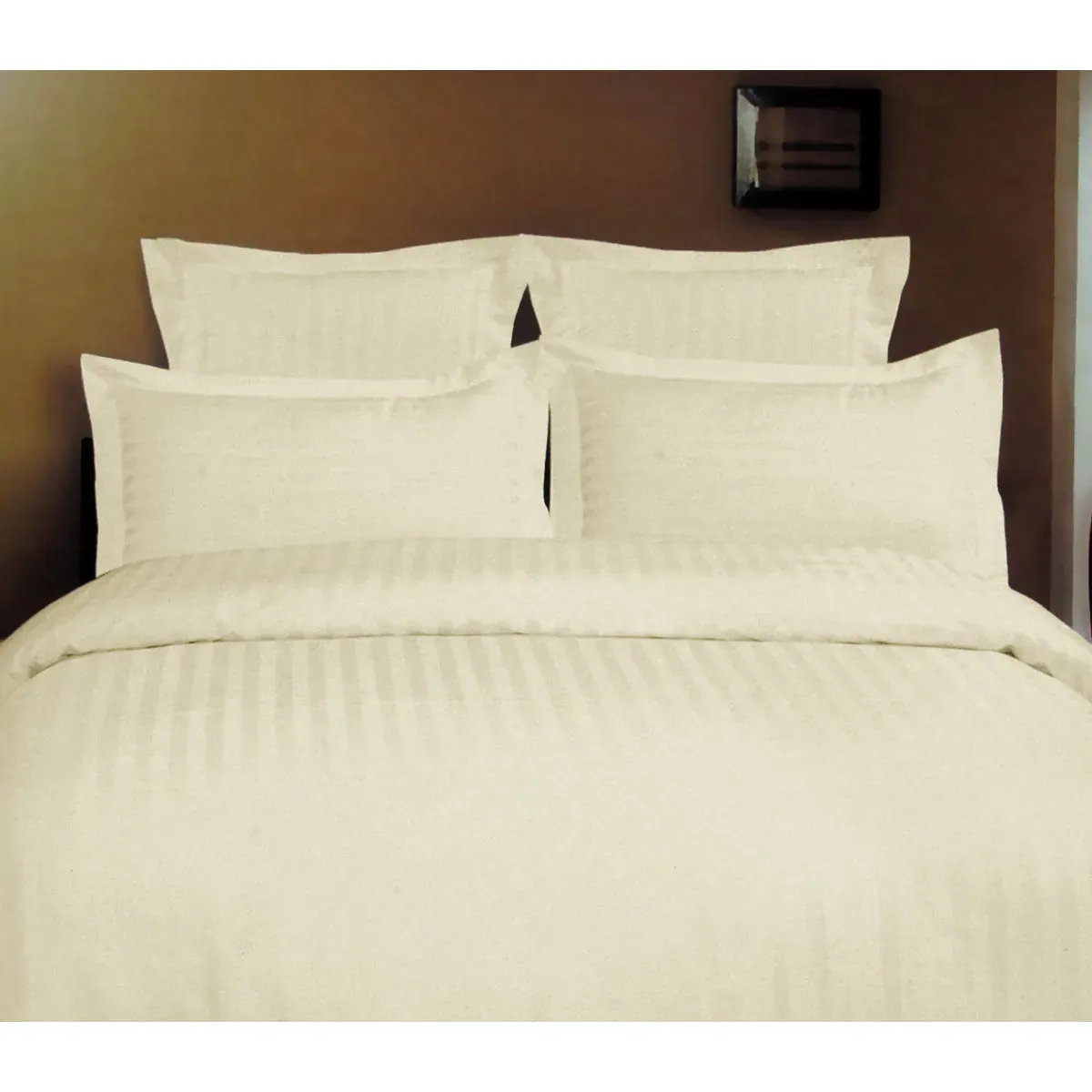 1000TC Self Striped Tailored Quilt Cover Set Ivory King 1000TC Self Striped Tailored Quilt Cover Set Ivory King