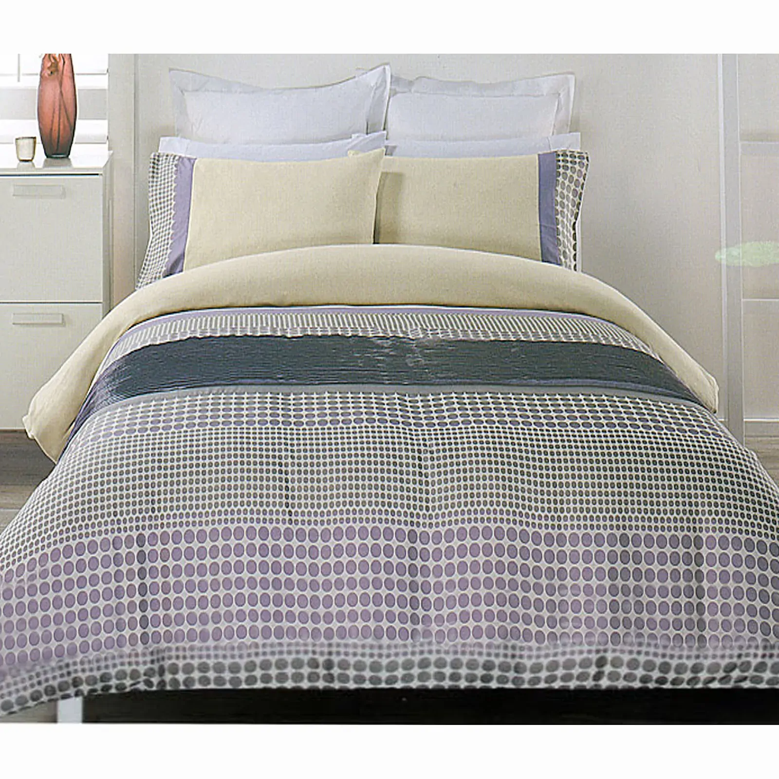 Brie Lilac Grey Quilt Cover Set KING Brie Lilac Grey Quilt Cover Set KING