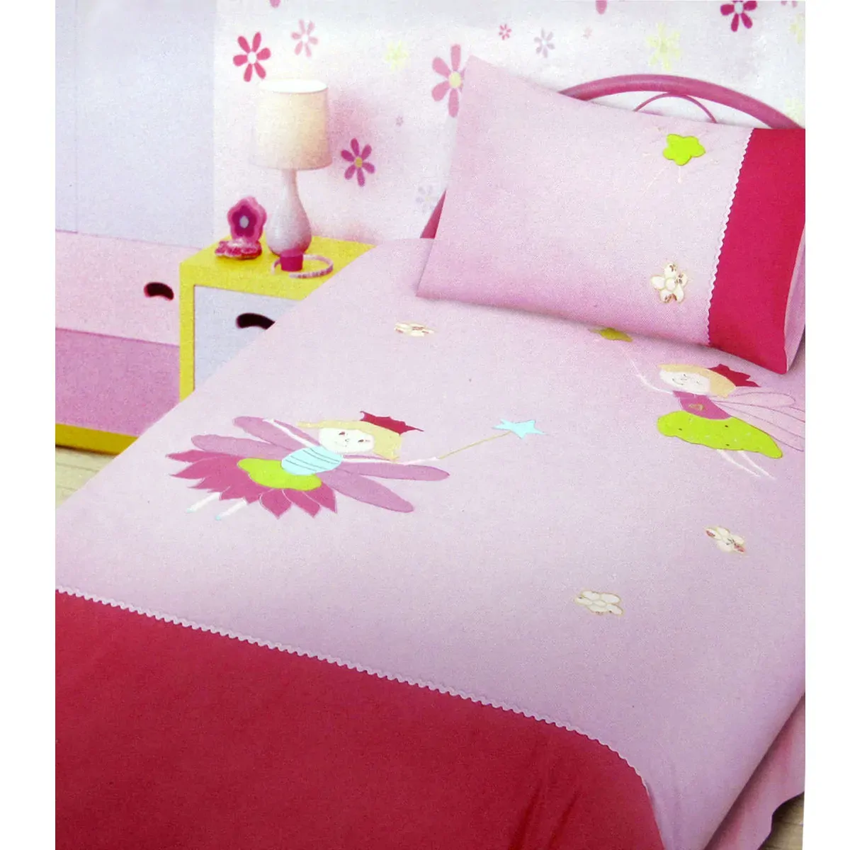 Fairies Embroidered Quilt Cover Set Single Fairies Embroidered Quilt Cover Set Single