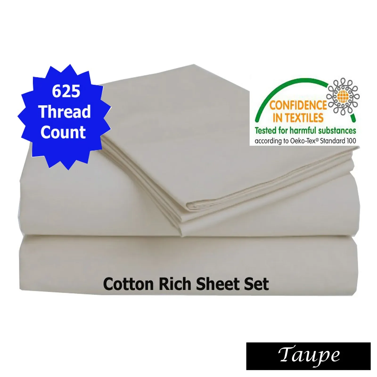 625TC Cotton Rich Sheet Set Taupe King 625TC Cotton Rich Sheet Set Taupe King