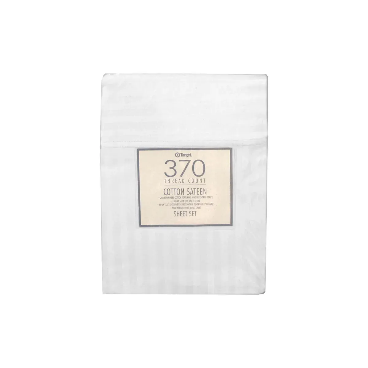 370TC White Self-striped Cotton Sateen Sheet Set King 370TC White Self-striped Cotton Sateen Sheet Set King