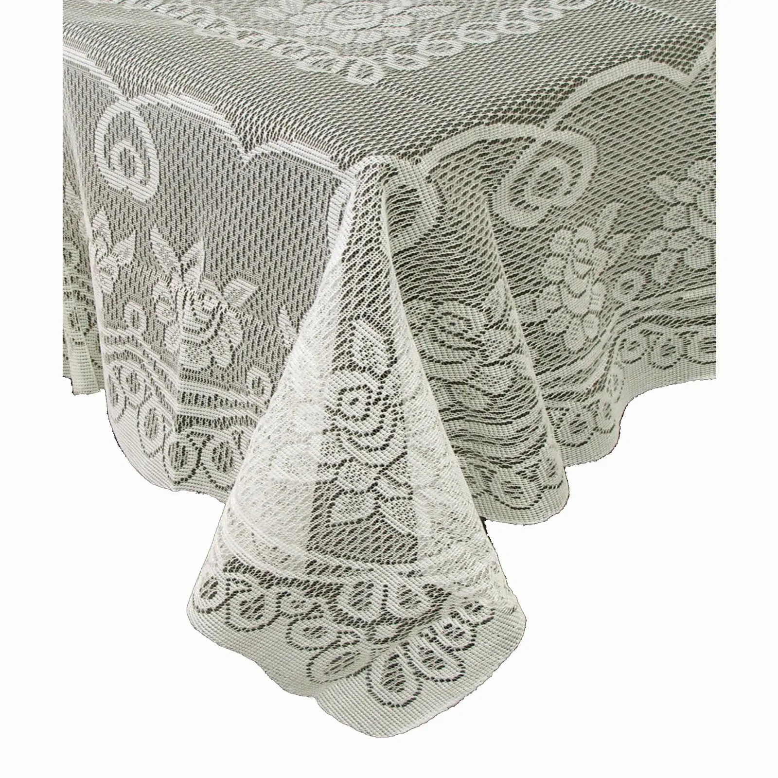 Rose Lace Polyester Tablecloth Cream 130 cm Square Rose Lace Polyester Tablecloth Cream 130 cm Square