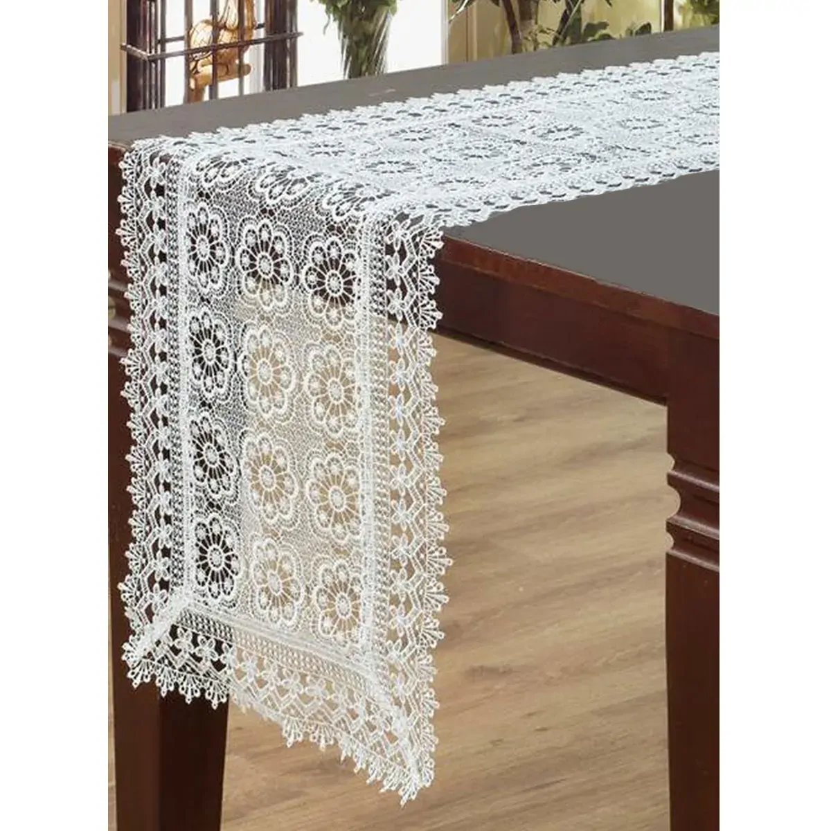 Flora White Lace Table Runner 40 x 135 cm Flora White Lace Table Runner 40 x 135 cm