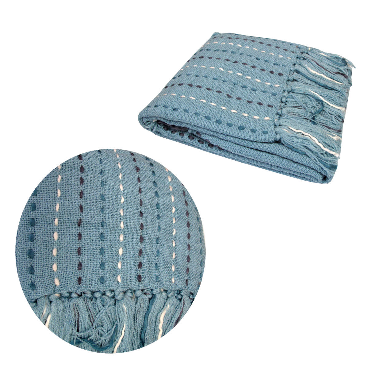 Galaxy Blue Hand Stitch Acrylic Throw Rug 110 x 140 cm Galaxy Blue Hand Stitch Acrylic Throw Rug 110 x 140 cm