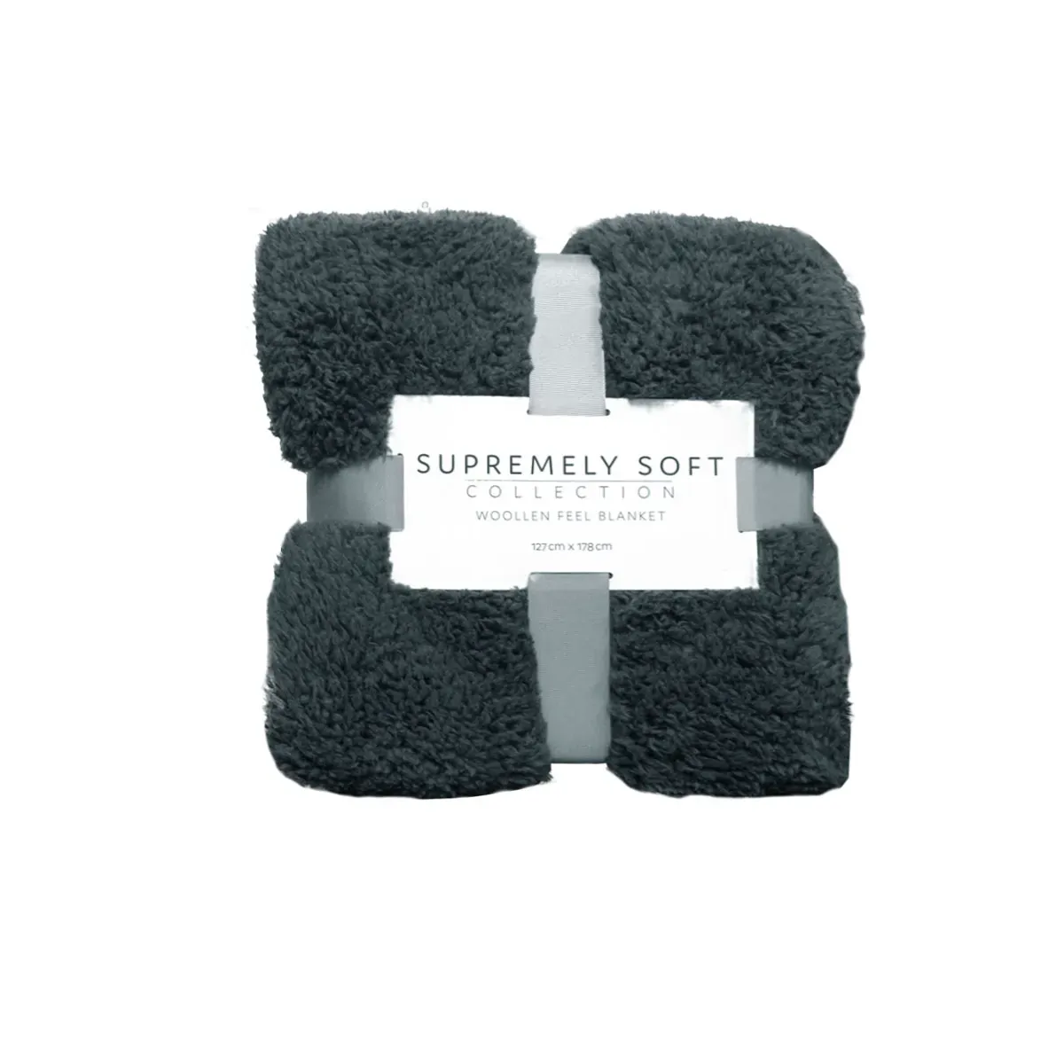 Soft Woollen Feel Throw Rug/Blanket Stone Soft Woollen Feel Throw Rug/Blanket Stone