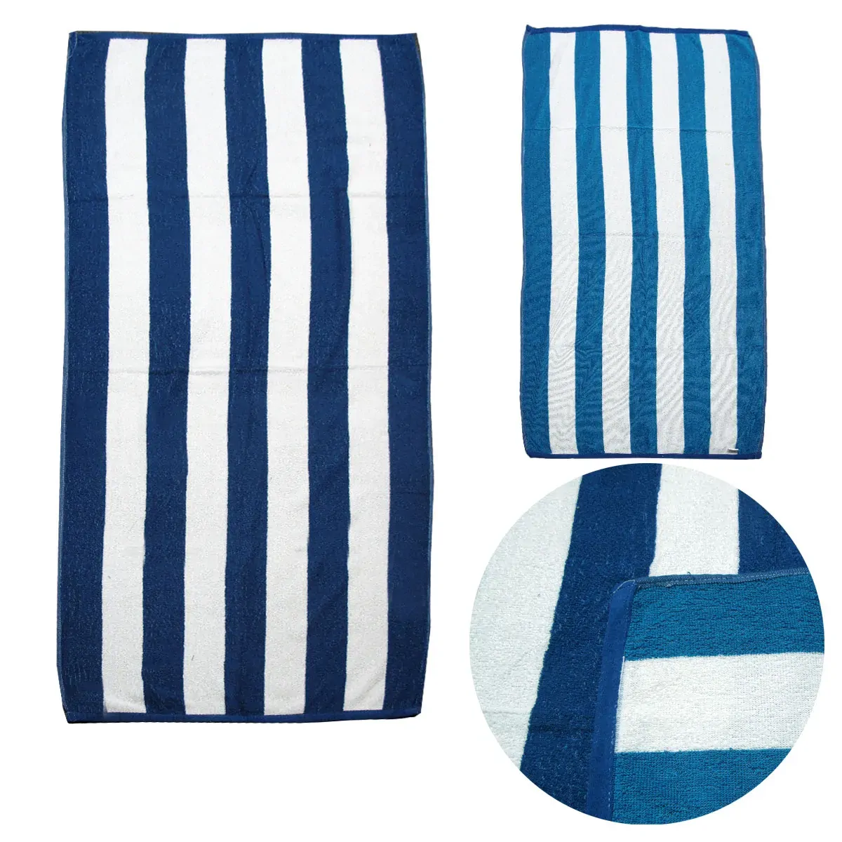 Set of 2 Reversible Cabana Striped Towels Yellow/Orange Set of 2 Reversible Cabana Striped Towels Yellow/Orange