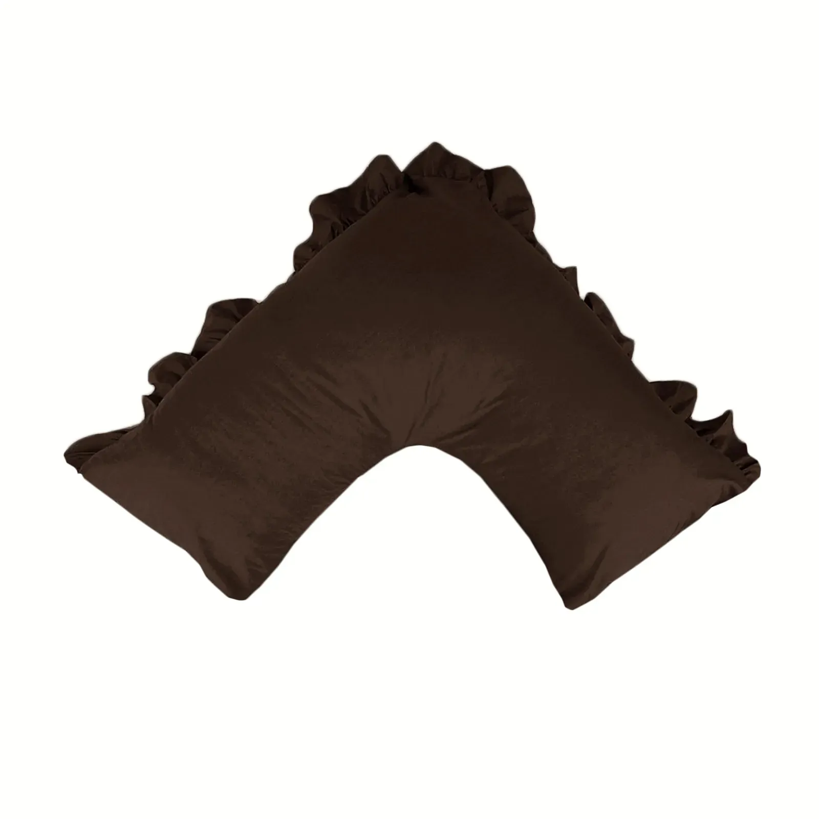 280TC Luxury Percale Ruffled V Pillowcase Chocolate 280TC Luxury Percale Ruffled V Pillowcase Chocolate