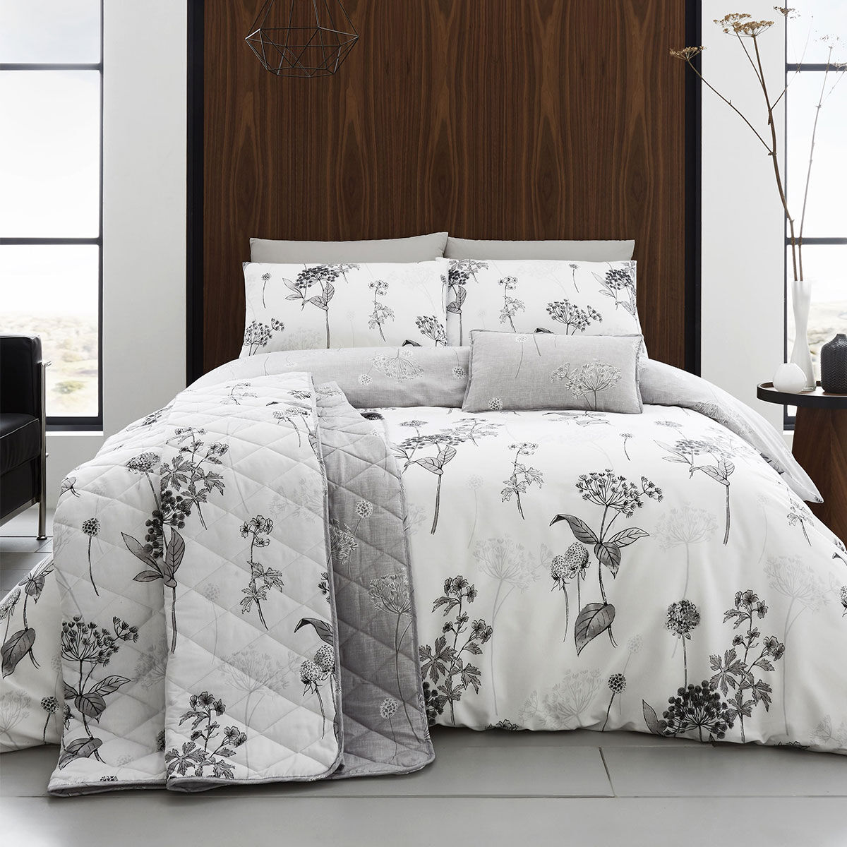 Coverley Grey Quilt Cover Set Super King Coverley Grey Quilt Cover Set Super King