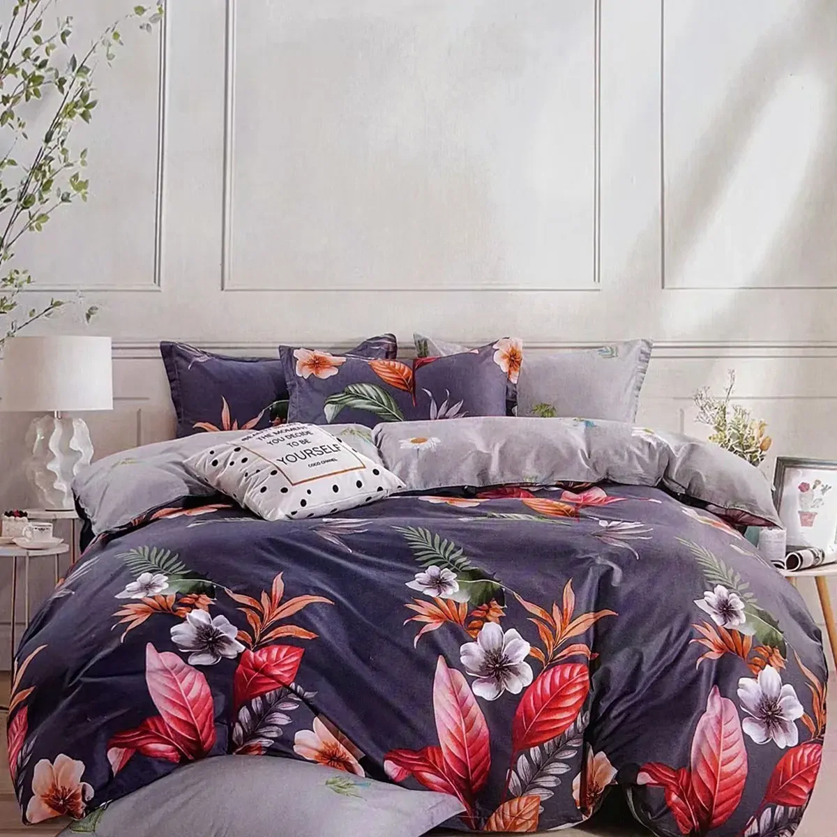 Paradiso 100% Cotton Reversible Quilt Cover Set King Paradiso 100% Cotton Reversible Quilt Cover Set King