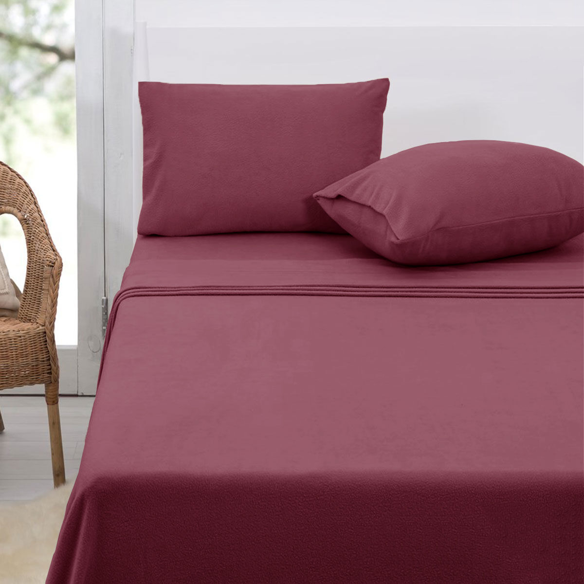 Polar Fleece Sheet Set King 36cm Wall with King Pillowcases Taupe Polar Fleece Sheet Set King 36cm Wall with King Pillowcases Taupe