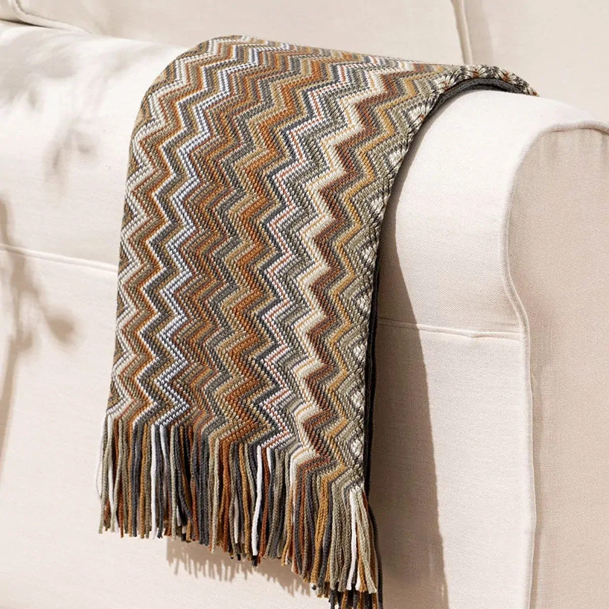 Caribbean Brown Mix Knitted Throw Rug Caribbean Brown Mix Knitted Throw Rug