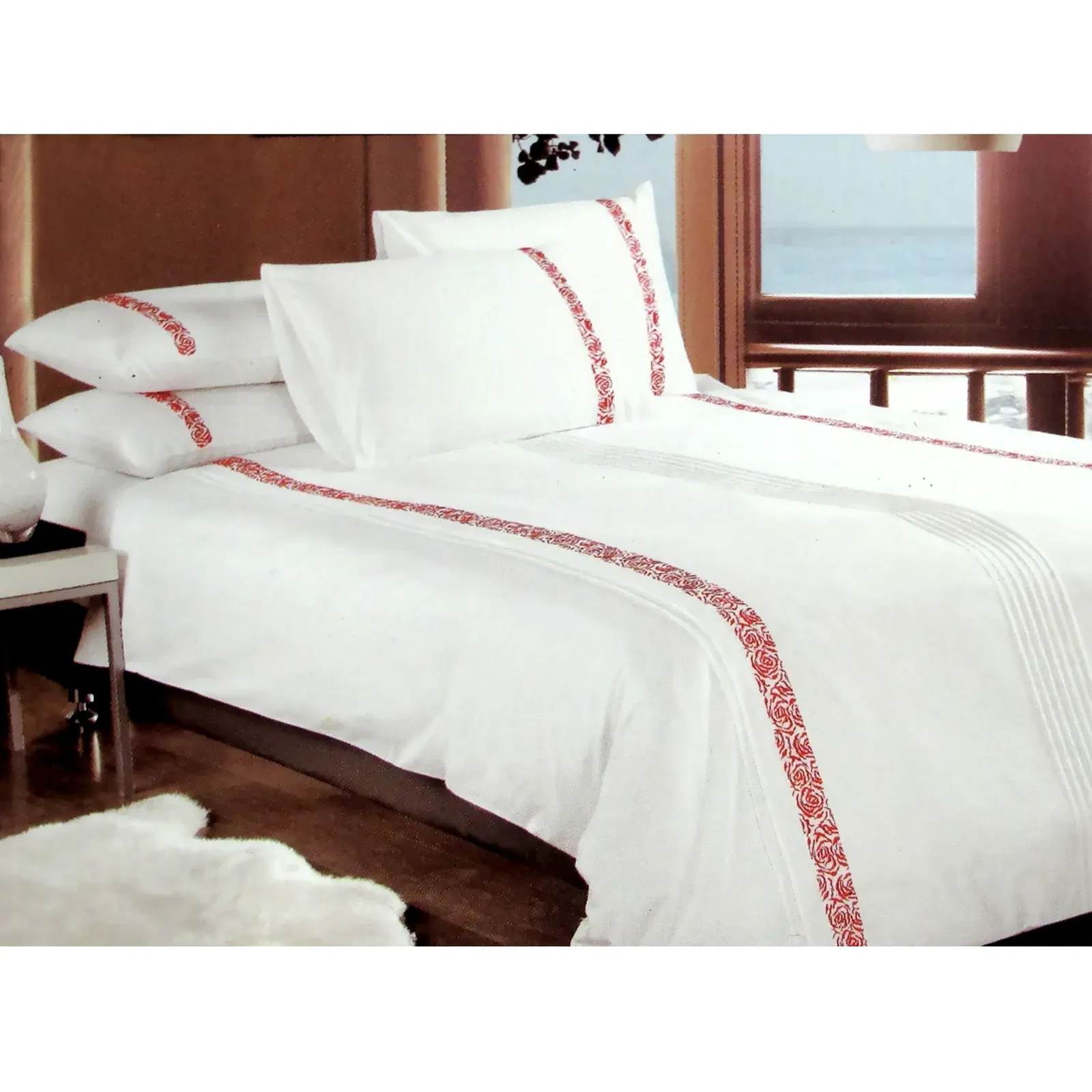 Metropolitan Haze Red Quilt Cover Set King Metropolitan Haze Red Quilt Cover Set King