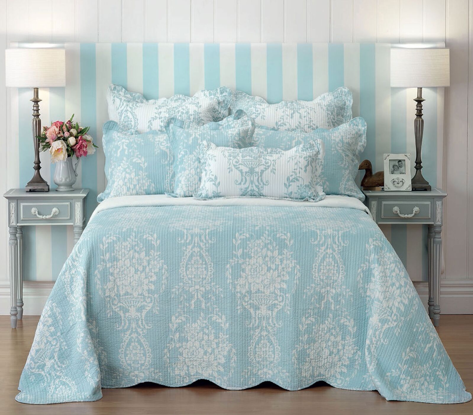 Bianca Florence Grey Bedspread Set Queen Bianca Florence Grey Bedspread Set Queen