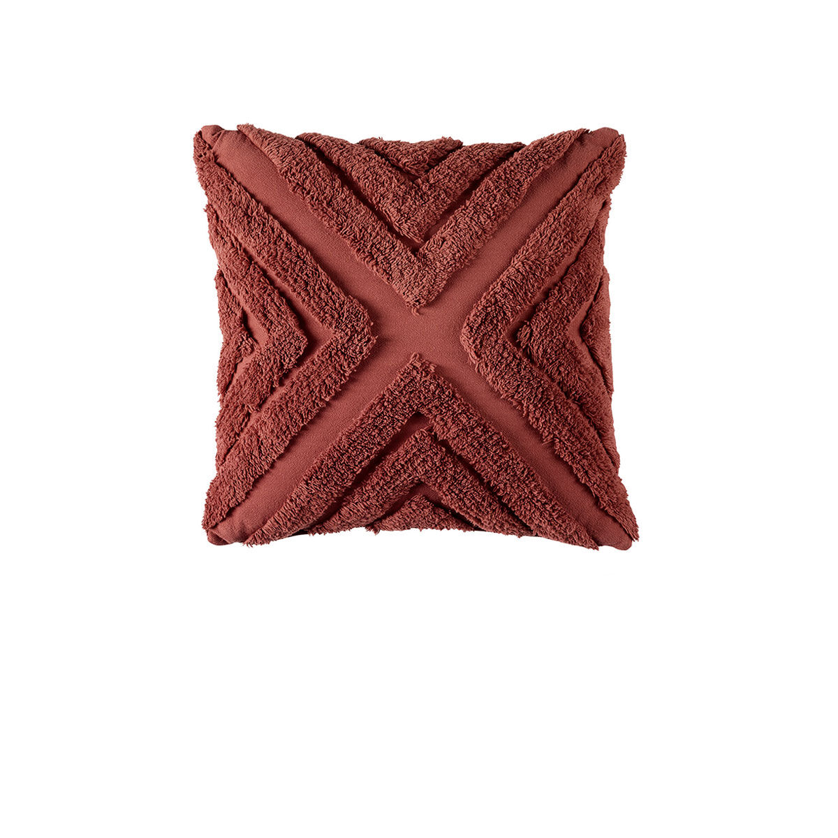 Bianca Haven Terracotta Cotton Chenille Square Cushion Bianca Haven Terracotta Cotton Chenille Square Cushion