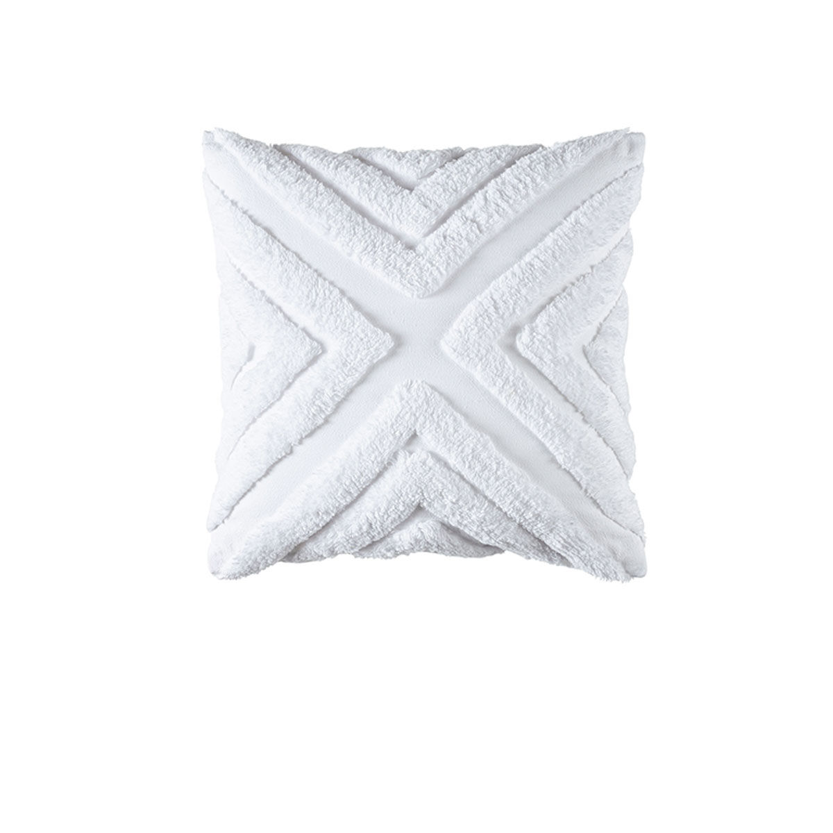 Bianca Haven White Cotton Chenille Square Cushion Bianca Haven White Cotton Chenille Square Cushion