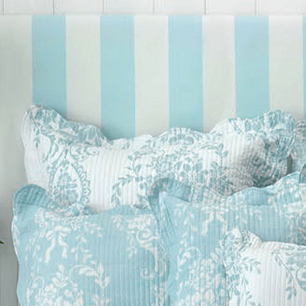 Bianca Florence White Blue Euro Pillowcases in Pair Bianca Florence White Blue Euro Pillowcases in Pair