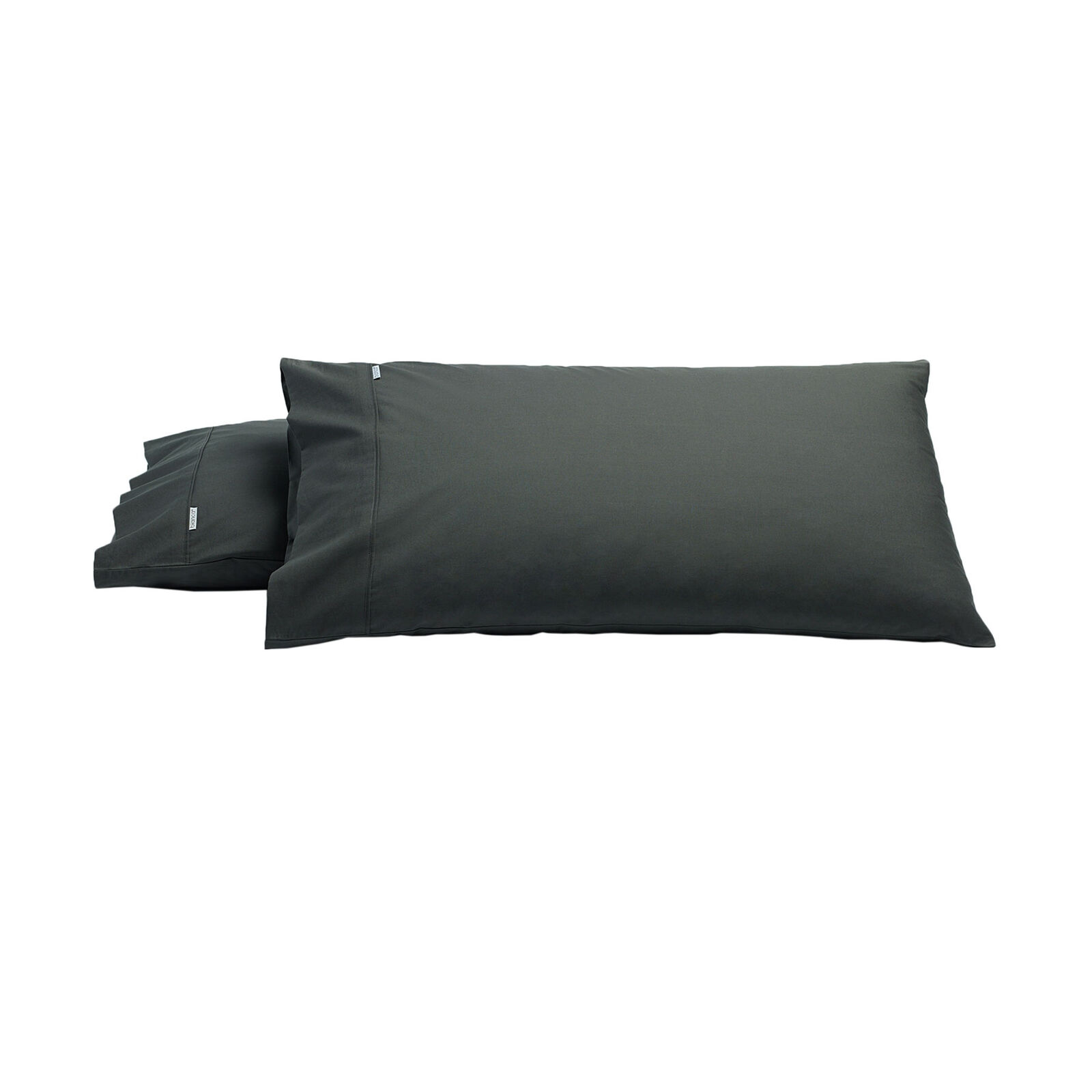 Bianca Pair of Heston Cotton Percale Standard Pillowcases Charcoal Bianca Pair of Heston Cotton Percale Standard Pillowcases Charcoal