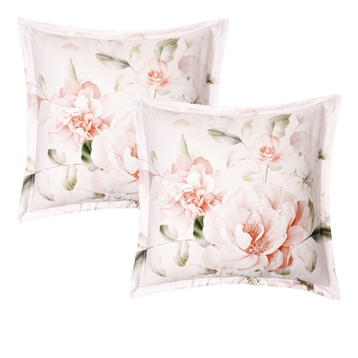 Bianca Pair of Layla White European Pillowcases 65 x 65cm Bianca Pair of Layla White European Pillowcases 65 x 65cm