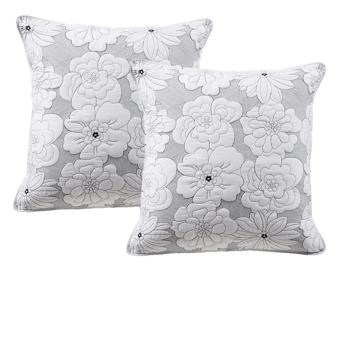 Pair of Leona White European Pillowcases Pair of Leona White European Pillowcases