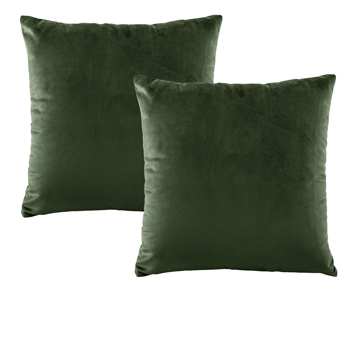Pair of Vivid Coordinates Forest Green Velvet European Pillowcases Pair of Vivid Coordinates Forest Green Velvet European Pillowcases