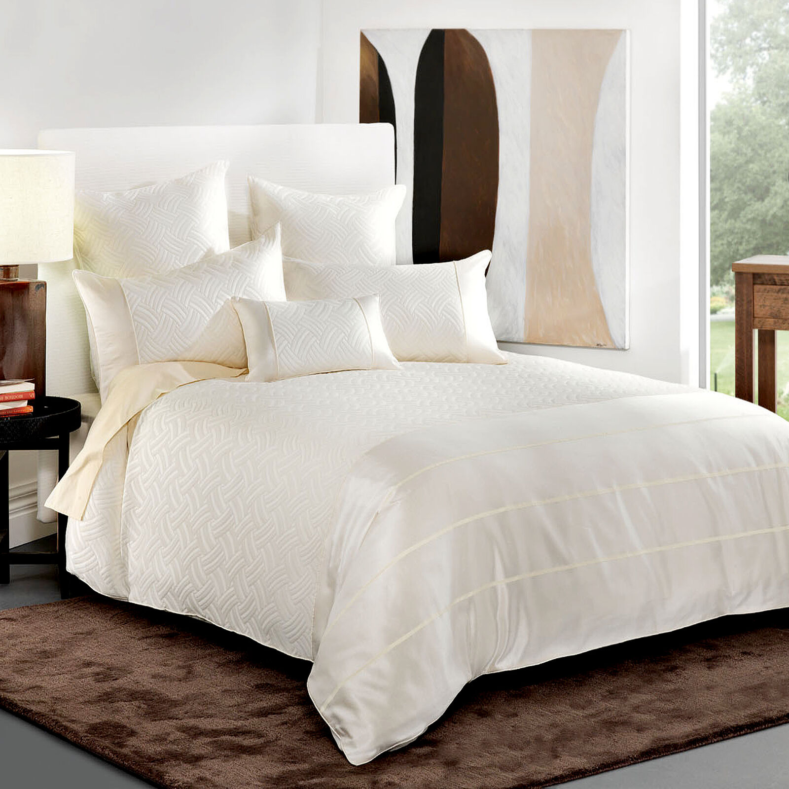 Bianca Balmain Cream Quilt Cover Set Queen Bianca Balmain Cream Quilt Cover Set Queen