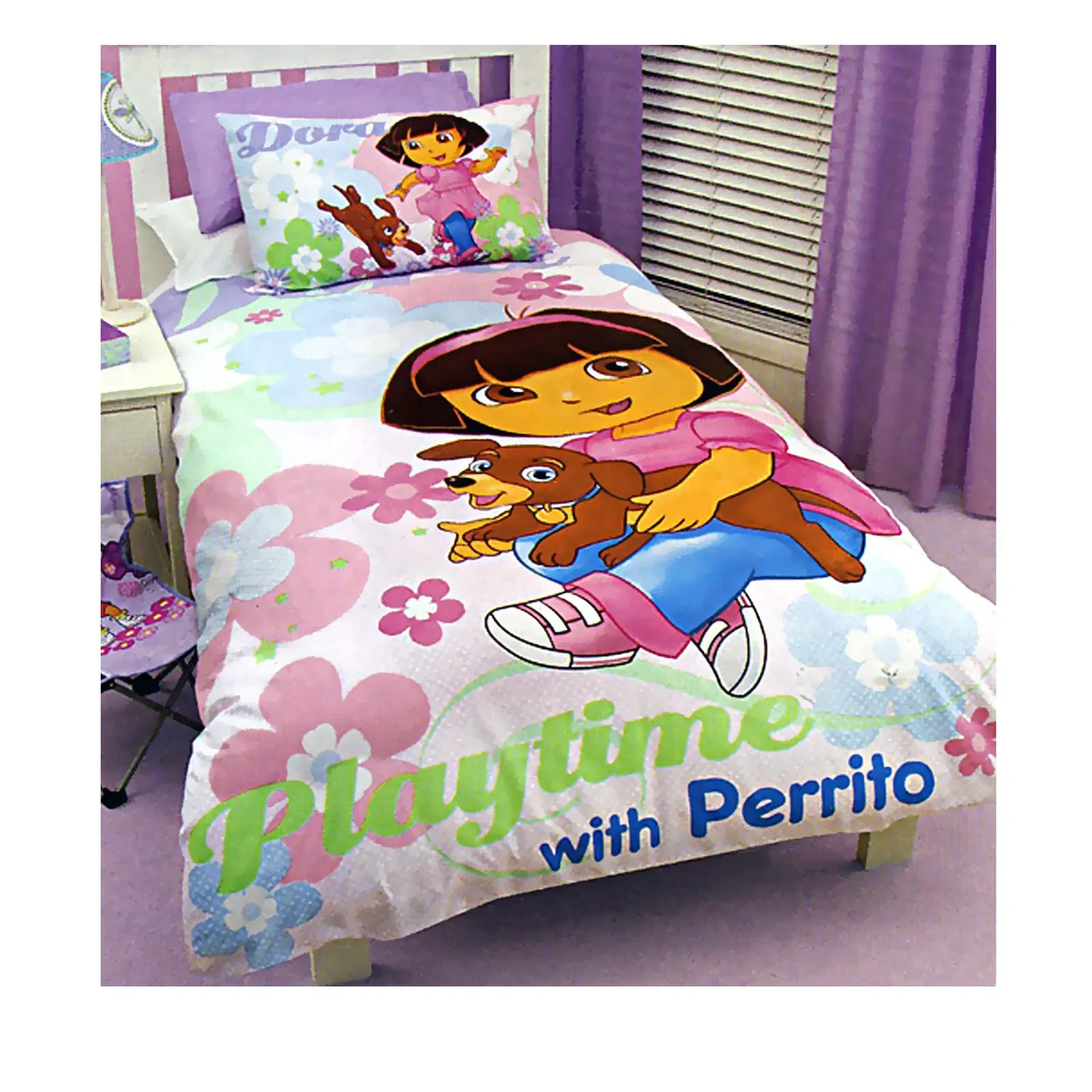 Dora The Explorer Quilt Cover Set Playtime with Perrito Single Dora The Explorer Quilt Cover Set Playtime with Perrito Single