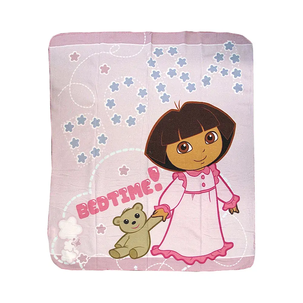 Polar Fleece Throw Rug Dora Explorer Bed Time 127 x 152 cm Polar Fleece Throw Rug Dora Explorer Bed Time 127 x 152 cm