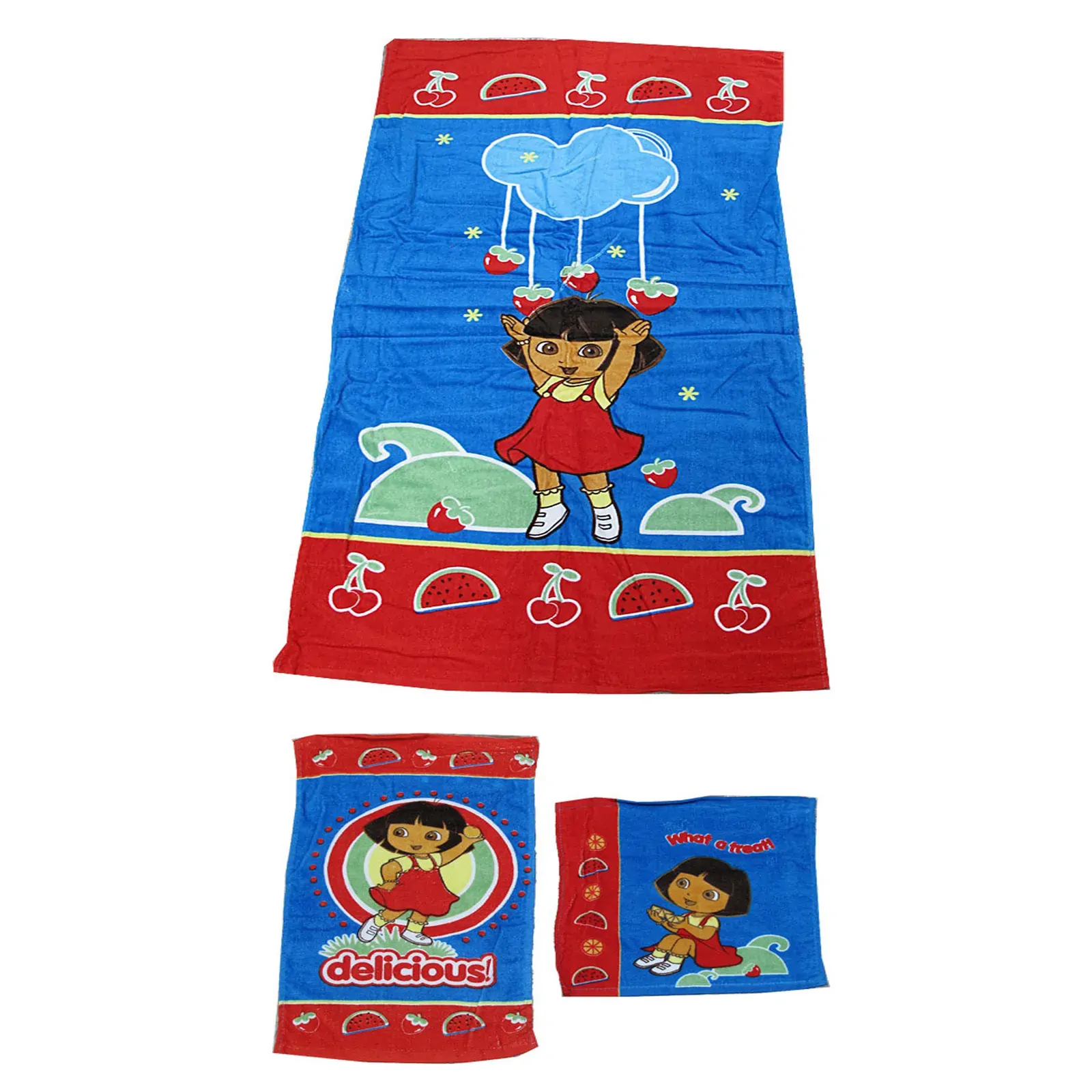 3 Pce Kids Licensed Beach Towel Set Dora the Explorer 3 Pce Kids Licensed Beach Towel Set Dora the Explorer