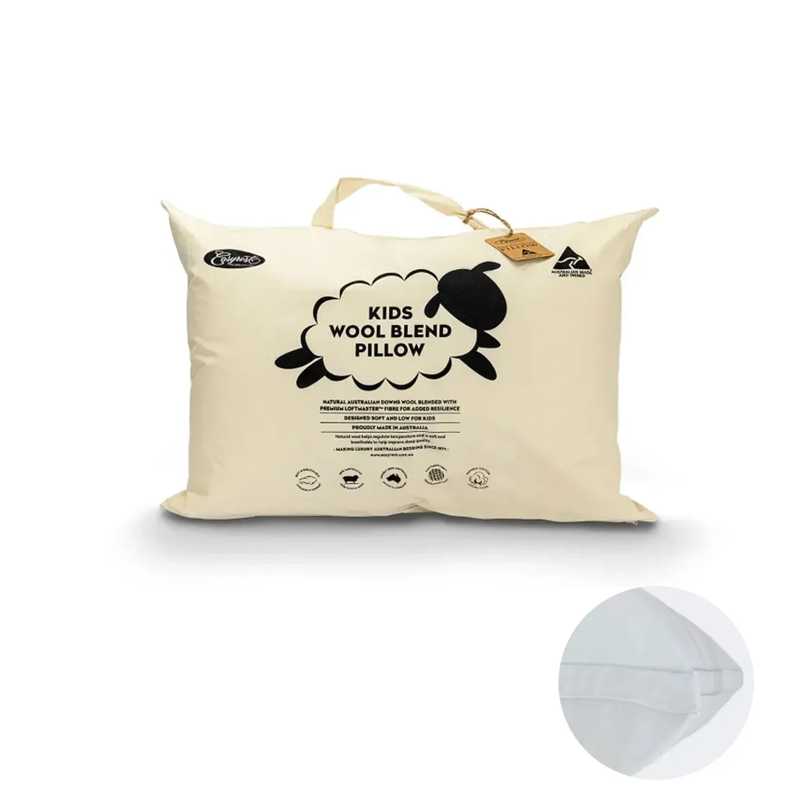 Easyrest Kids Wool Blend Standard Pillow in Fabric Bag Easyrest Kids Wool Blend Standard Pillow in Fabric Bag