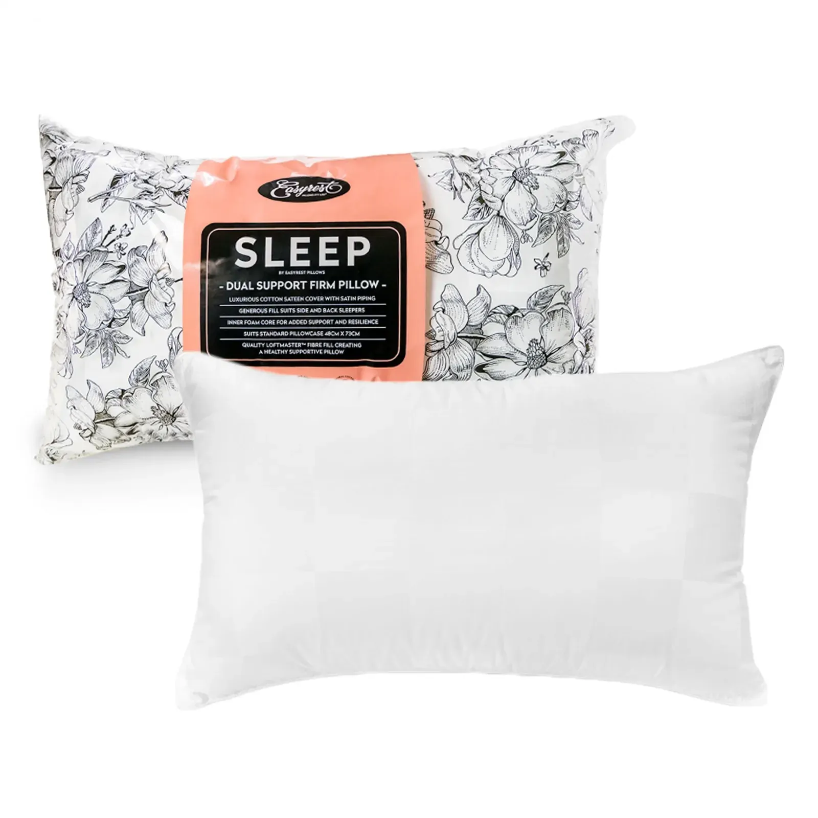 Easyrest Sleep Dual Support Firm Standard Pillow Suits Side Sleeper Easyrest Sleep Dual Support Firm Standard Pillow Suits Side Sleeper