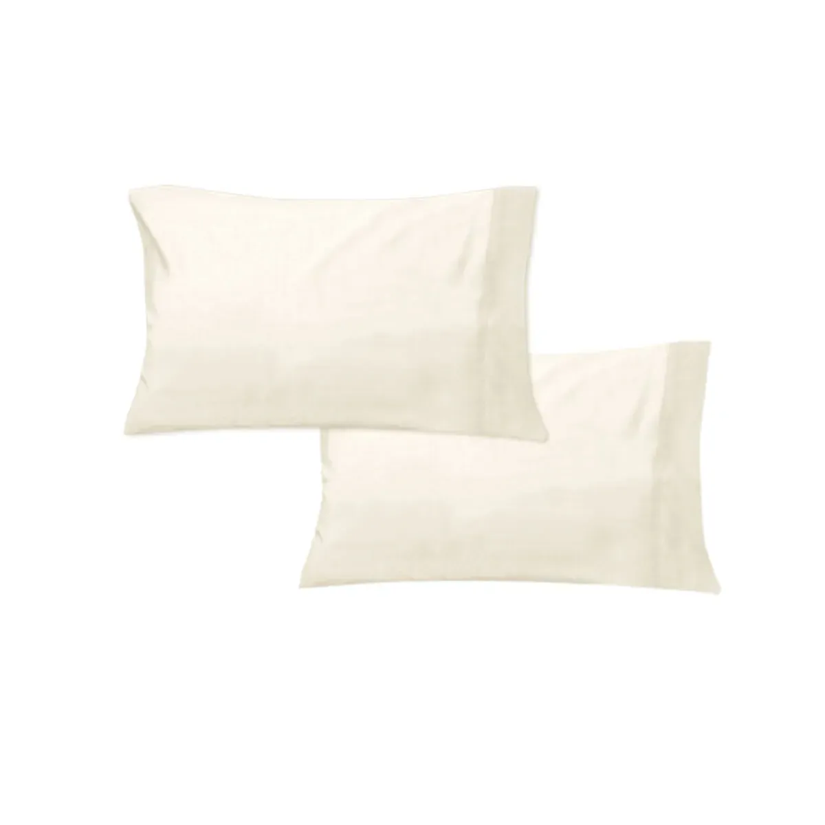 400TC Pair of Solid Color No Flap Standard Pillowcases Cream 400TC Pair of Solid Color No Flap Standard Pillowcases Cream